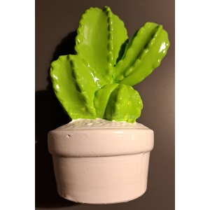 Cactus spaarpot groen/wit
